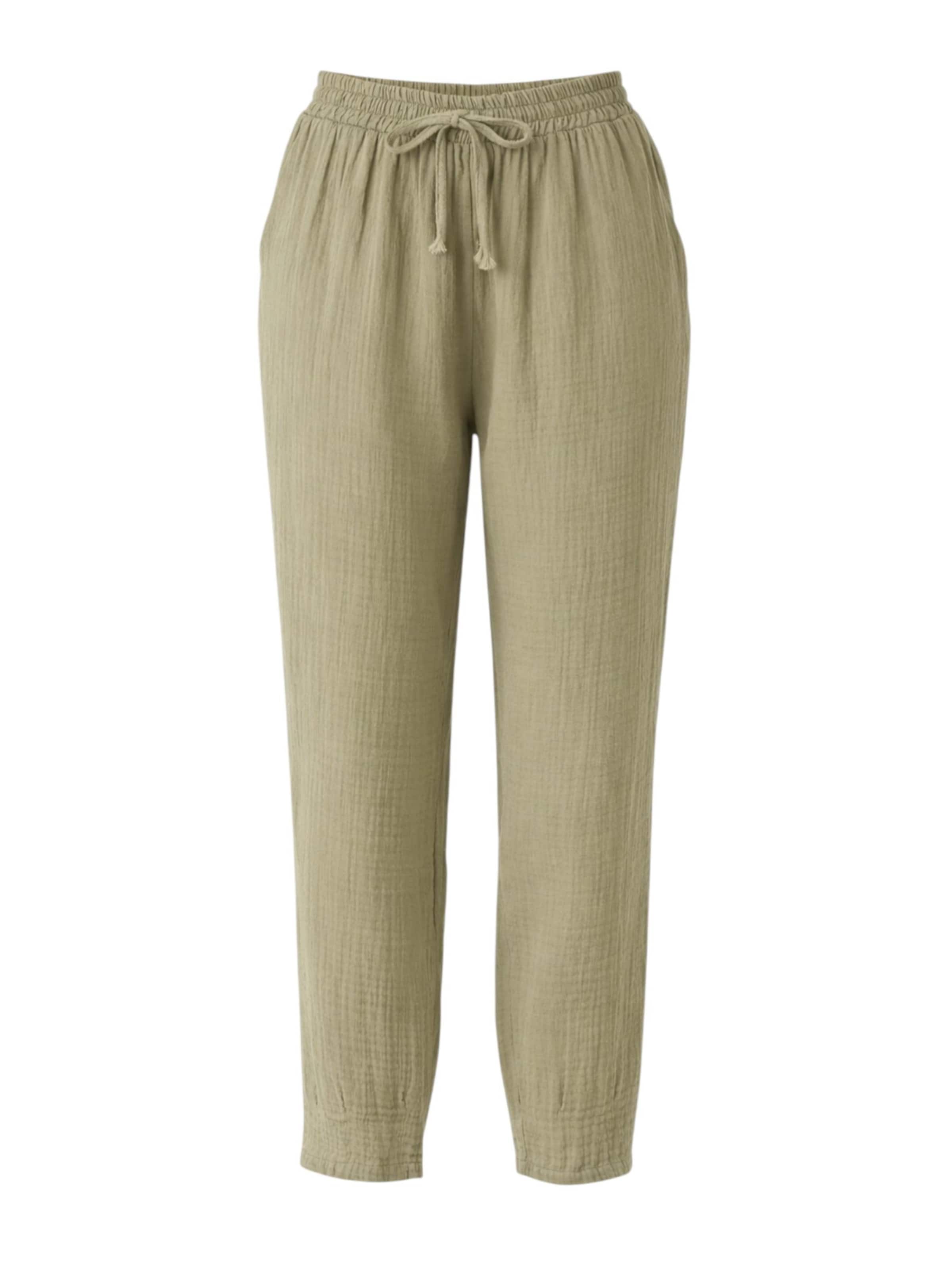 WENOR Wide Leg Hose 'Eluna'‌‌‌ in Grün: Vorderseite