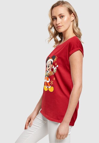 T-shirt 'Mickey Mouse - Merry Christmas Gold' ABSOLUTE CULT en rouge