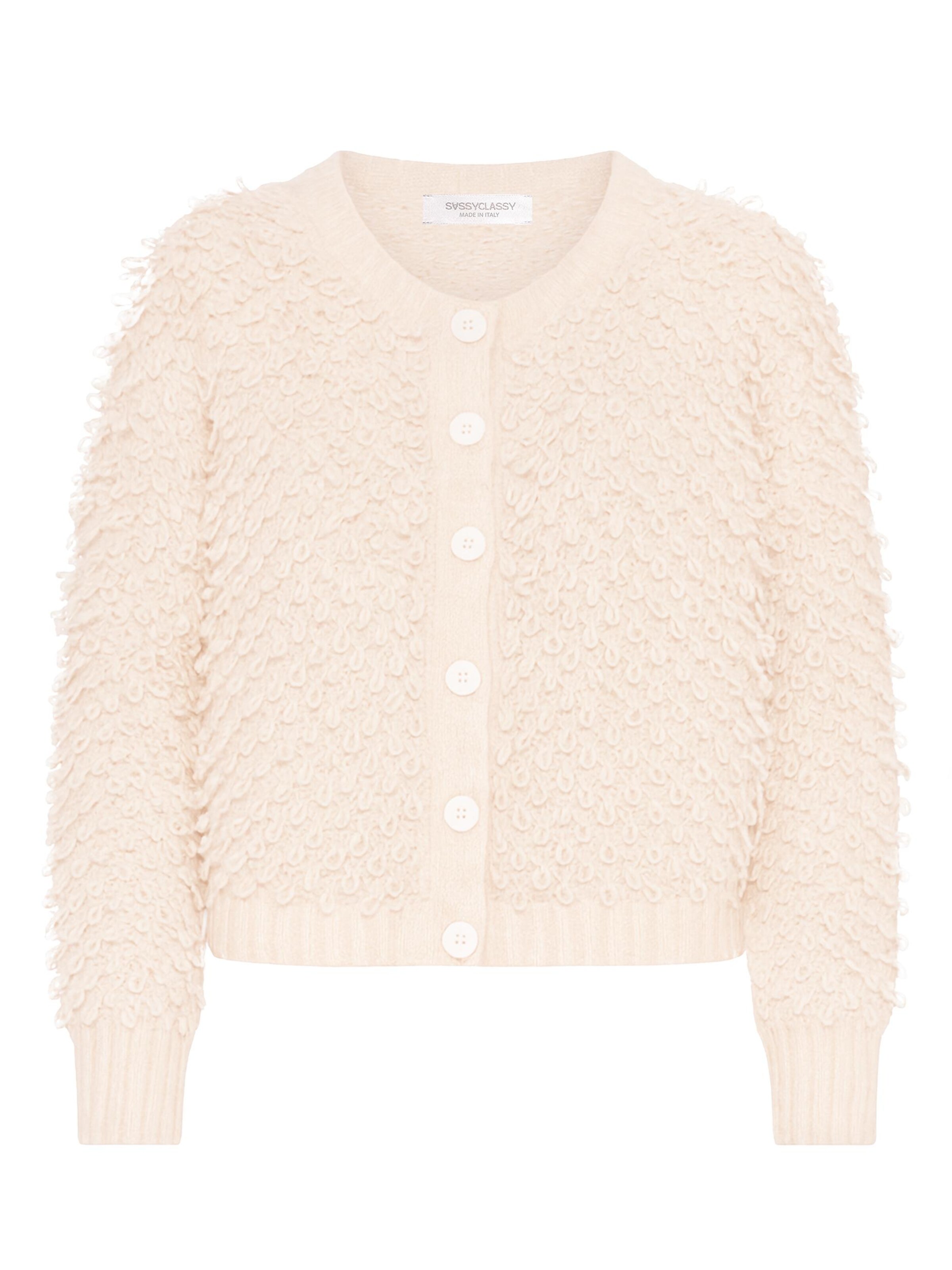 SASSYCLASSY Oversizestrickjacke‌‌‌‌‌‌‌‌‌‌ in Beige: Vorderseite