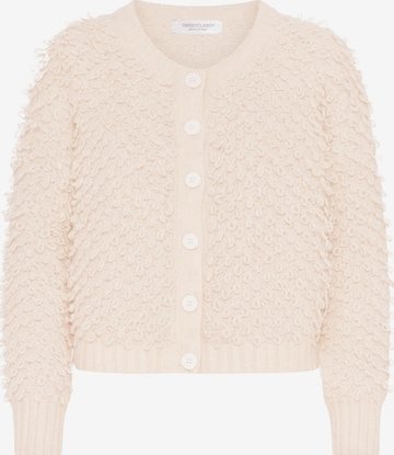 SASSYCLASSY Oversizestrickjacke in Beige: Vorderseite