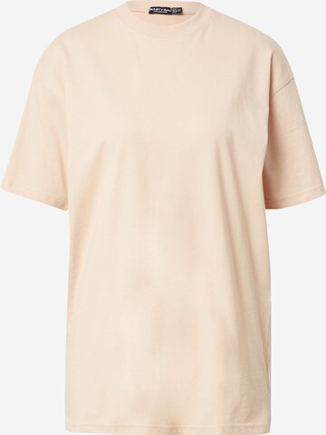 T-shirt oversize Nasty Gal en beige : devant
