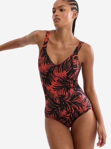TRIUMPH Badeanzug ' Red Label Summer Palm ' in Orange: Vorderseite