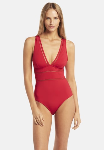 SEA LEVEL Triangel Badeanzug 'Essentials Edit' in Rot: Vorderseite
