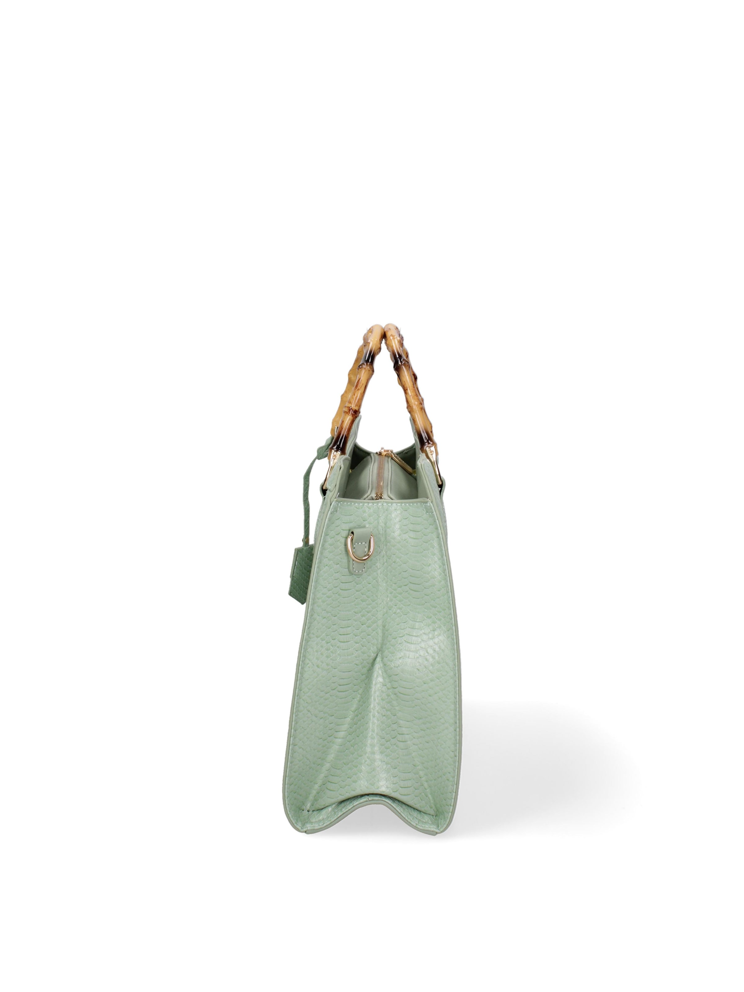 Borsa a spalla 'Borsa a Spalla Donna Ecopelle Vegana con Manico Bambù' di Diana&Co. in verde