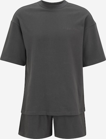 Calvin Klein UnderwearKratka pidžama - siva boja: prednji dio