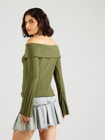 PIECES Shirt 'PCOLIVE' in Green