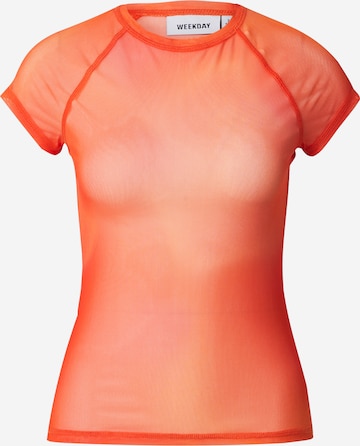 WEEKDAY T-Shirt 'Sia' in Pink: predná strana