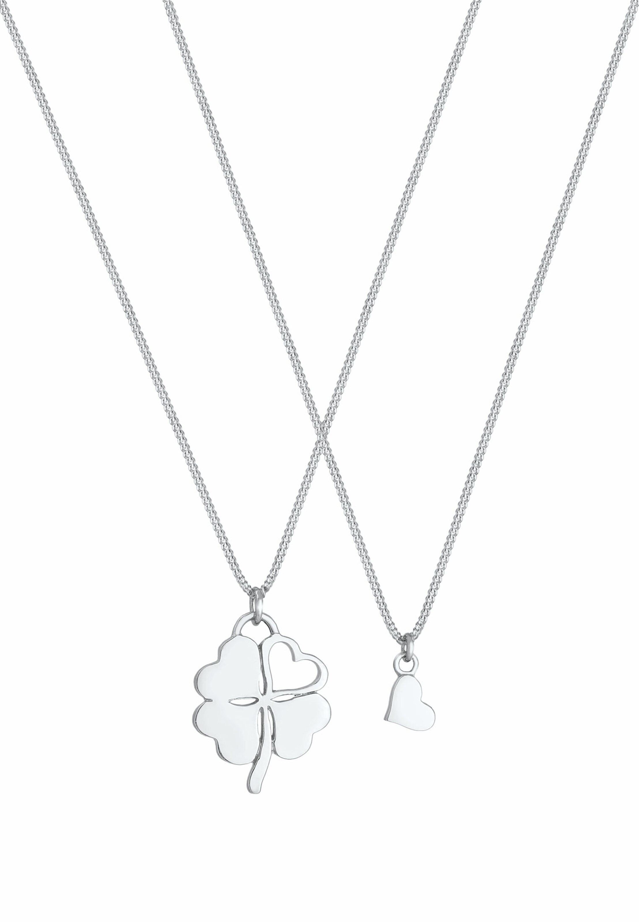 ELLI Halskette Herz, Kleeblatt, Mutter und Kind in Silber