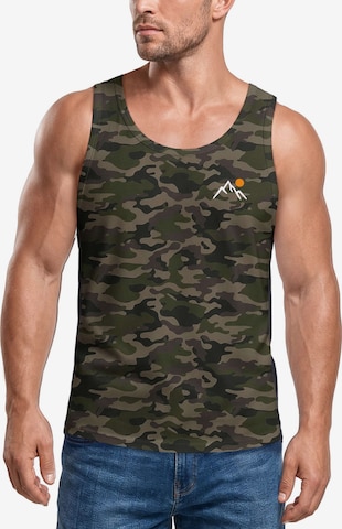 Neverless Shirt 'Mountain Sun' in Green: front