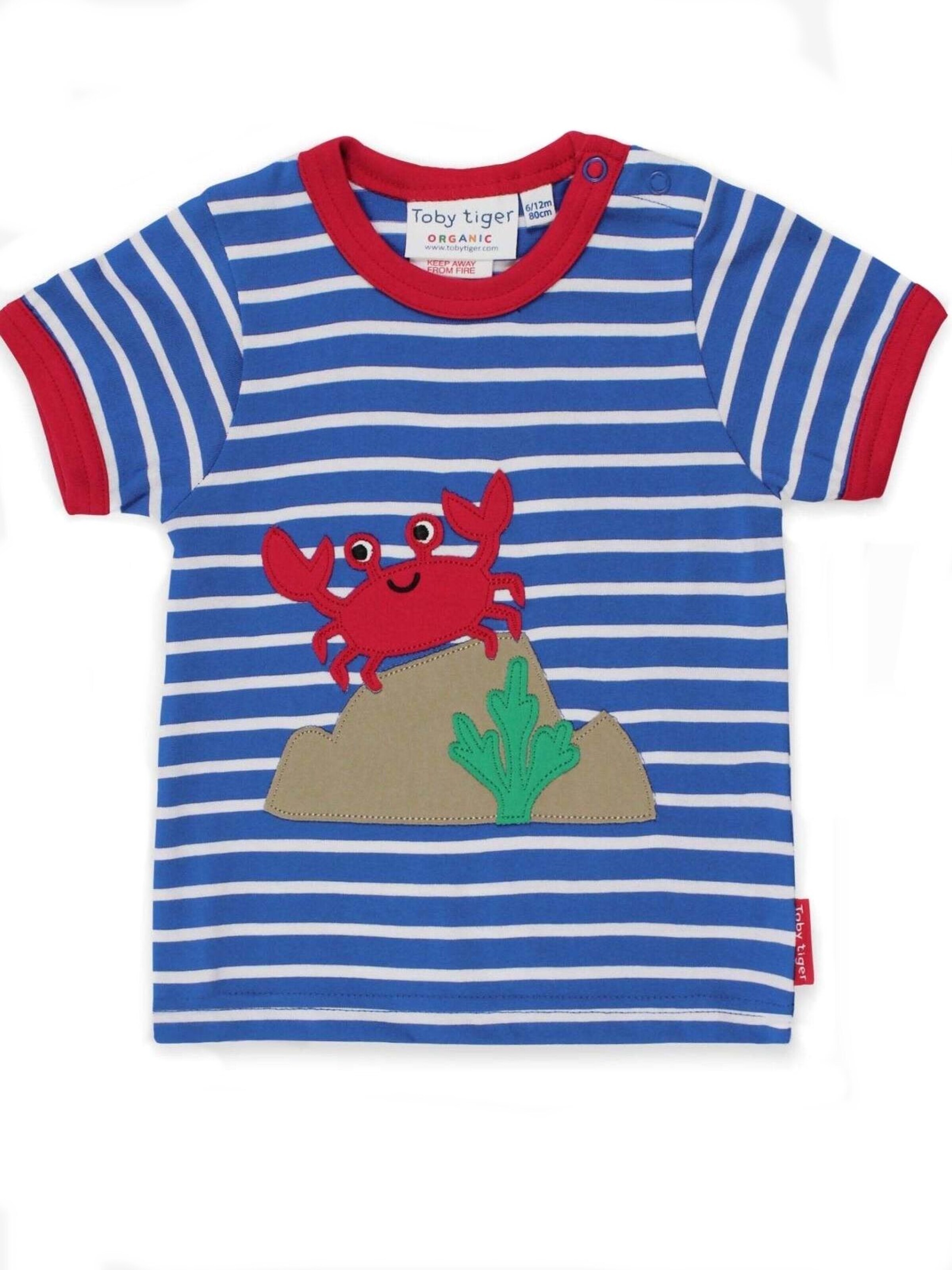 Toby Tiger Shirt 'Krabben-Applikation' in Blue: front