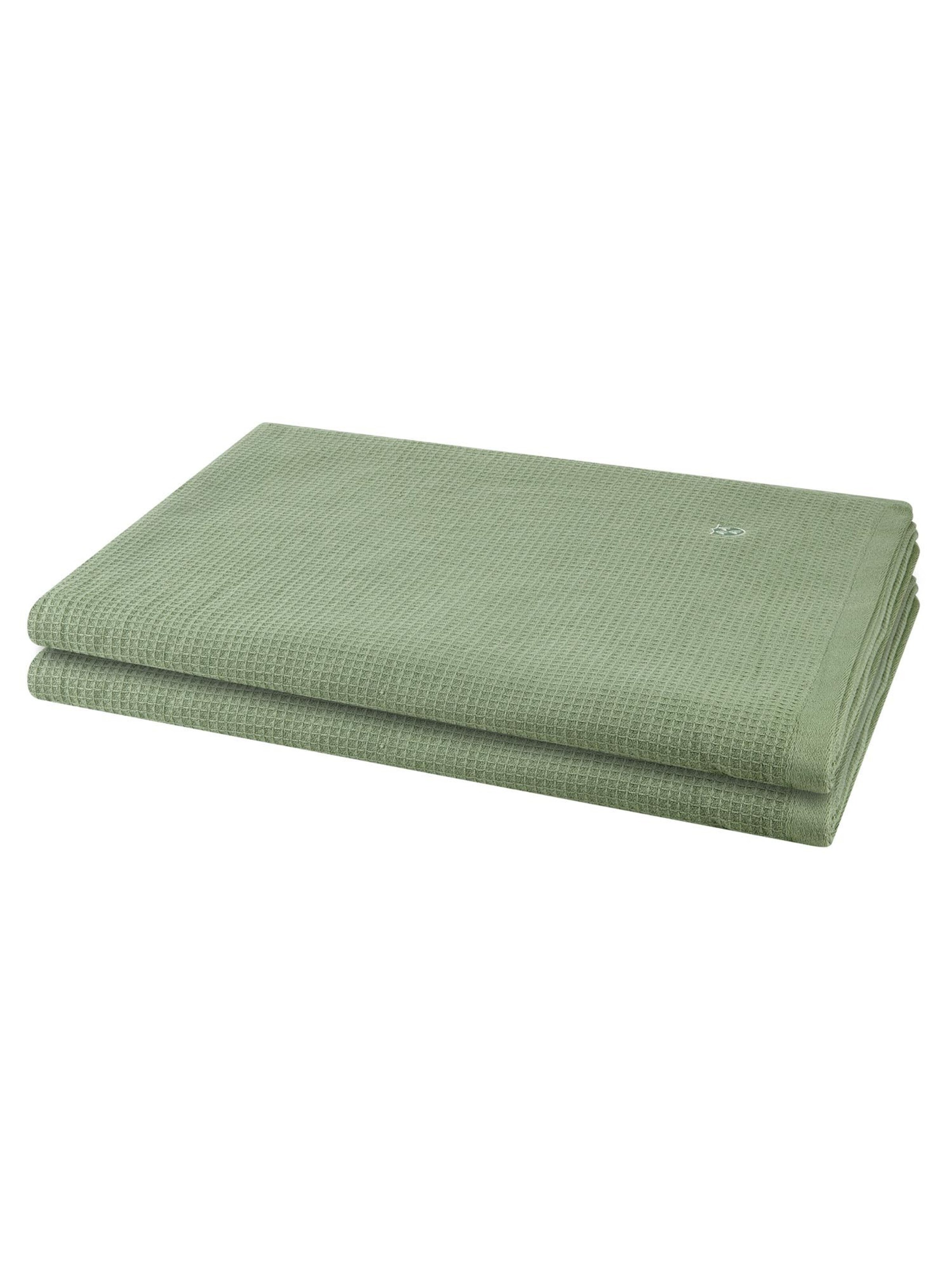 ROSS Towel 'Pique' in Green: front