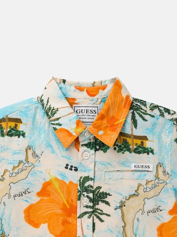 GUESS KIDS - Ajuste regular Camisa 'VISCOSE POPLIN SS SHIRT' en Mezcla de colores
