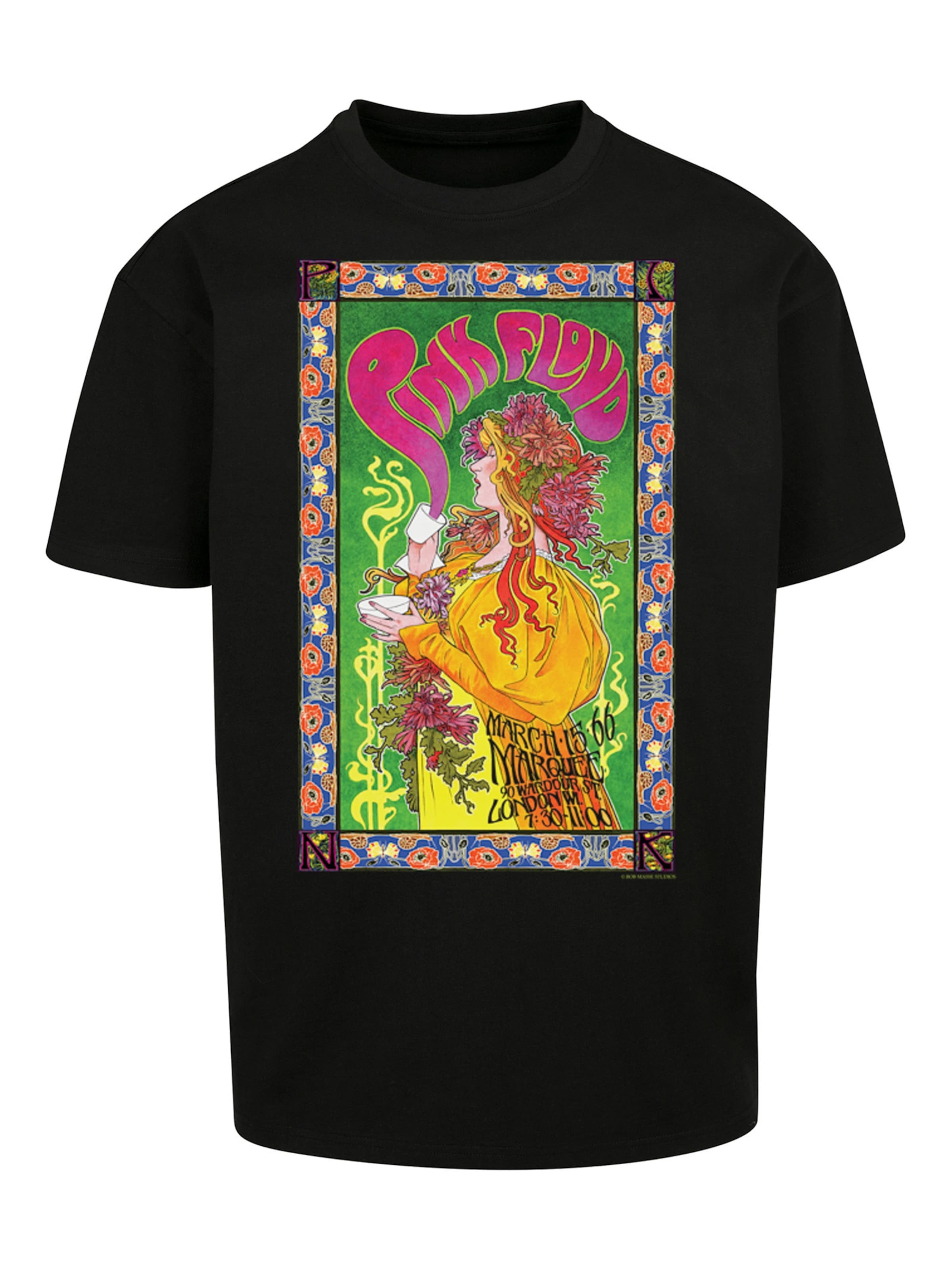 T-Shirt 'Pink Floyd Marquee 1966' F4NT4STIC en noir : devant