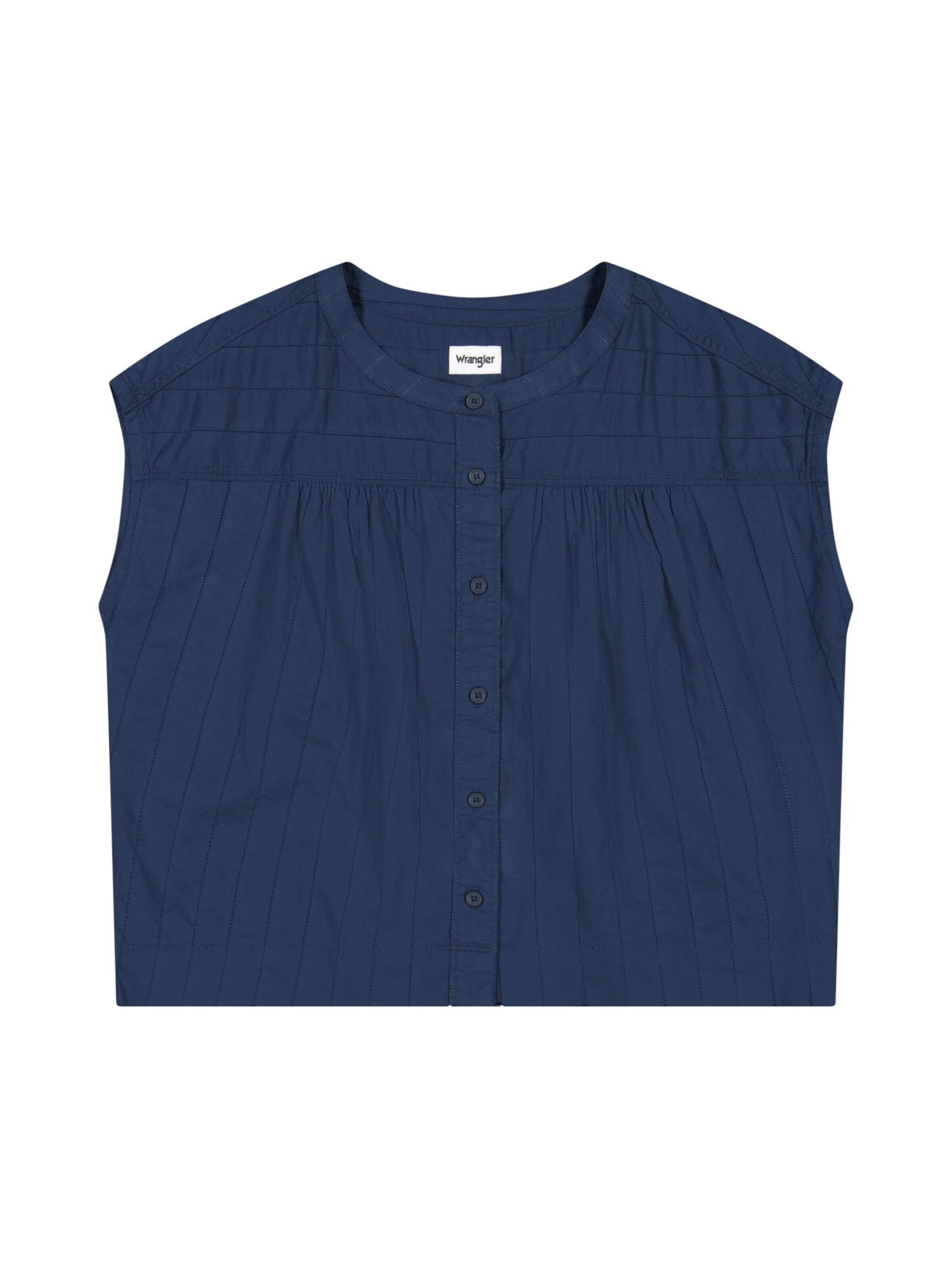 WRANGLER Blouse 'Drop Shoulder' in Blauw: voorkant