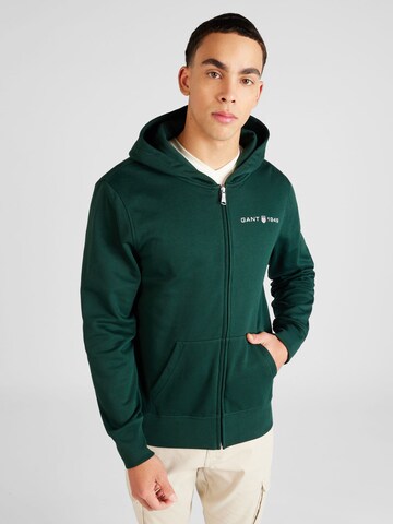 GANT Sweat jacket in Green: front