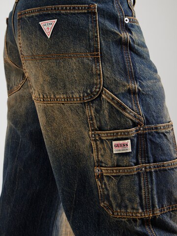 Wide leg Jeans cargo 'GO KIT' di GUESS Originals in blu