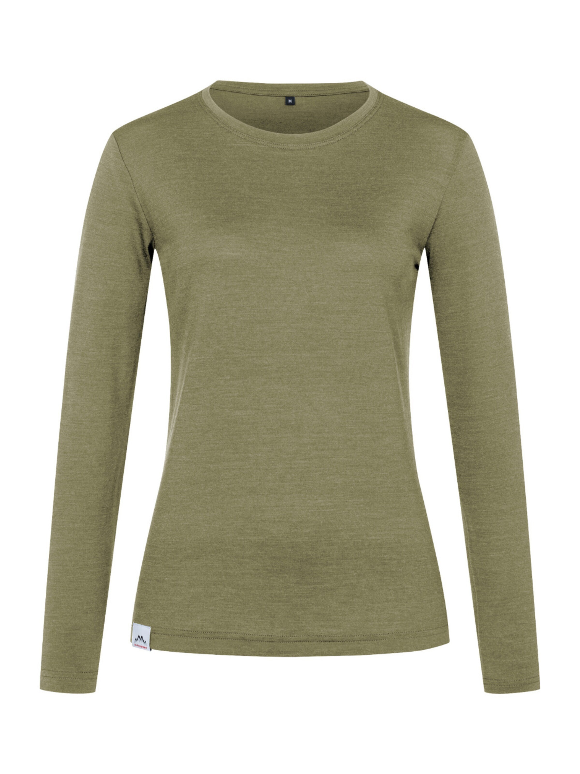 Alpenwert Shirt 'Longsleeve Damen Merino' in Green: front