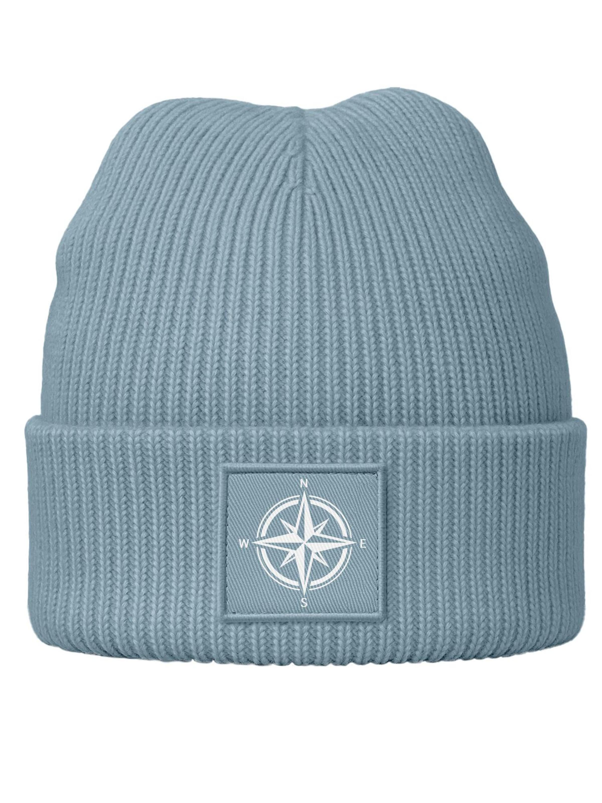 Neverless Beanie 'Windrose' in Blue: front