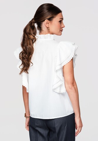 Ombre Bluse in Weiß