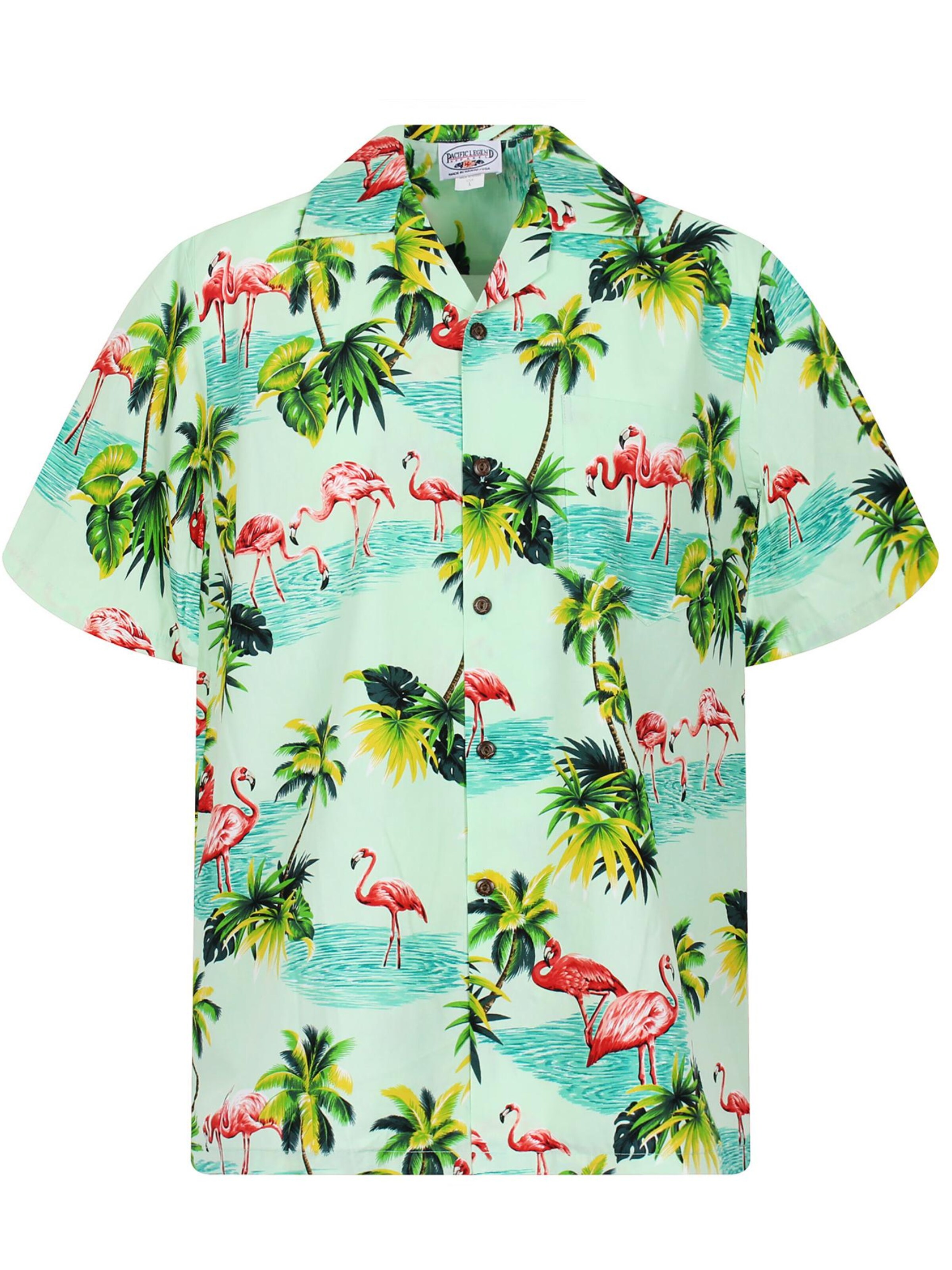 Pacific Legend Regular Fit Hemd 'Flamingo'‌‌‌‌‌‌‌‌‌ in Grün: Vorderseite