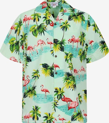 Pacific Legend Regular fit Button Up Shirt 'Flamingo' in Green: front