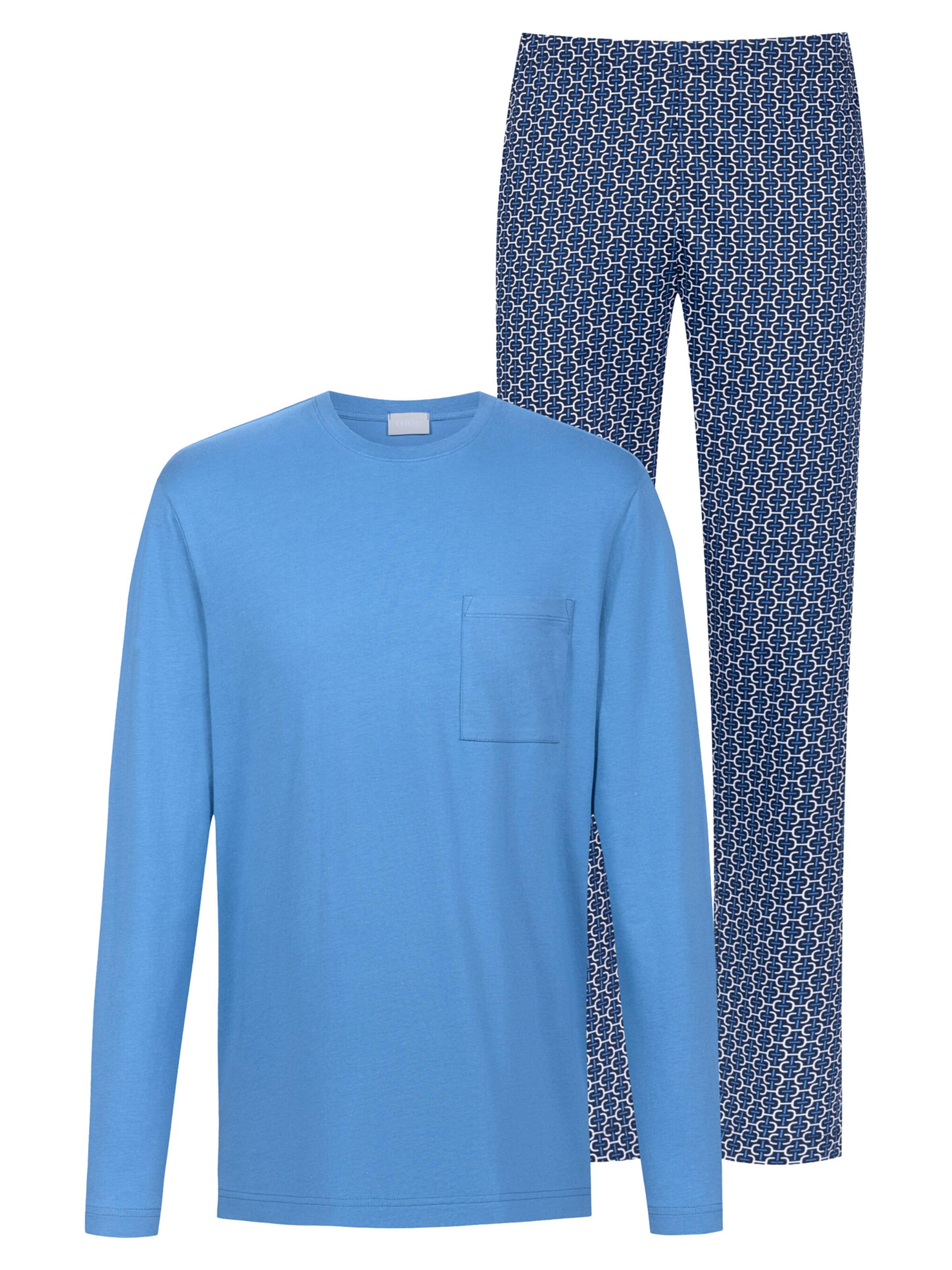 Mey Pyjama lang 'Blue Chains'‌‌‌‌‌‌‌ in Blau: Vorderseite