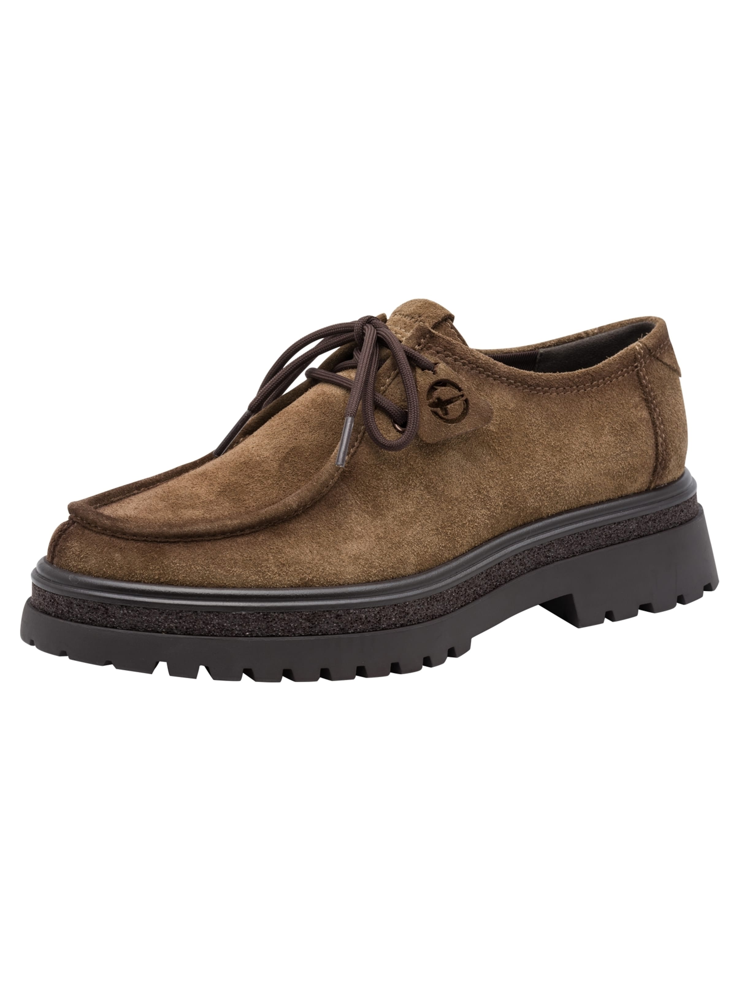 Chaussure à lacets Tamaris en marron : devant