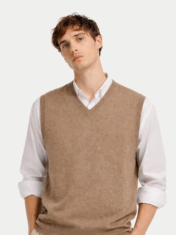 GOBI Cashmere Liivi 'Men's Essential V-Neck Cashmere Vest' värissä beige: etupuoli