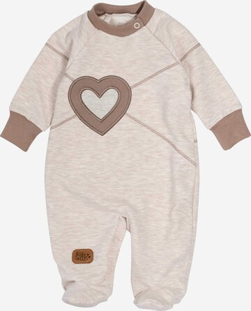 Baby Sweets Pajamas 'Patchwork Herzen' in Beige: front