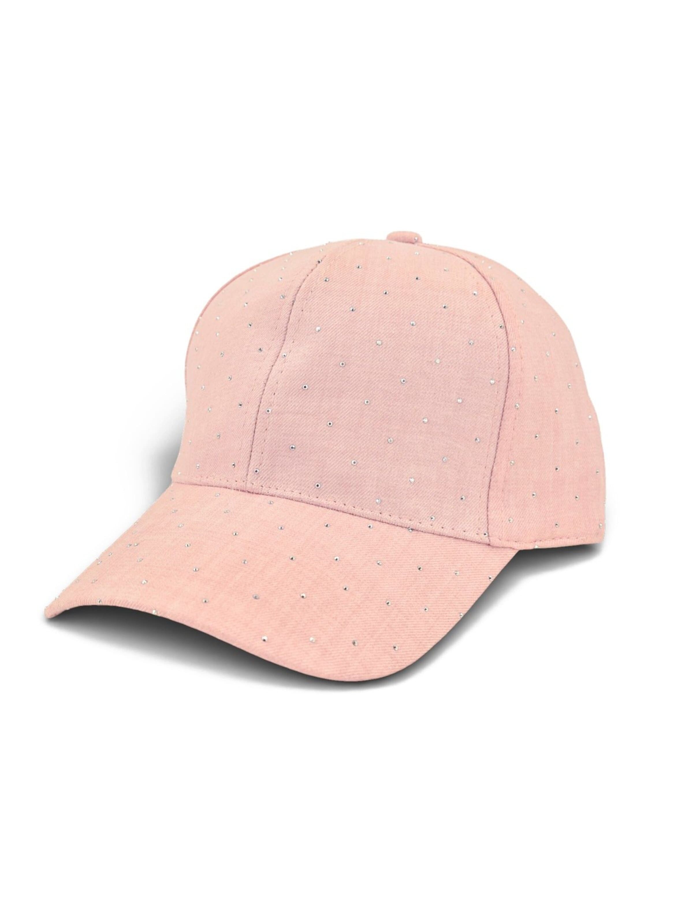 styleBREAKER Cap 'Baseball Cap Strass Glitzer Steine' in Pink: front