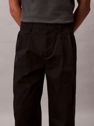 Calvin Klein Loosefit Παντελόνι πλισέ σε μαύρο