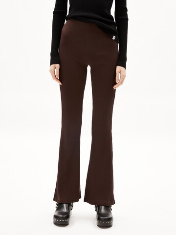 ARMEDANGELS Flared Pants 'Taminaara' in Brown: front