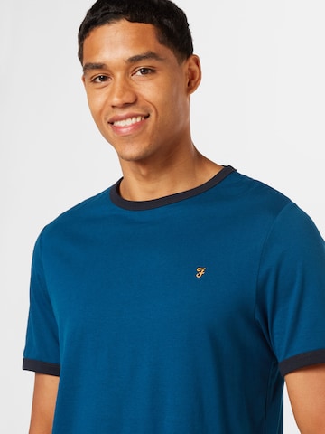 FARAH - Camisa 'Groves Ringer' em azul
