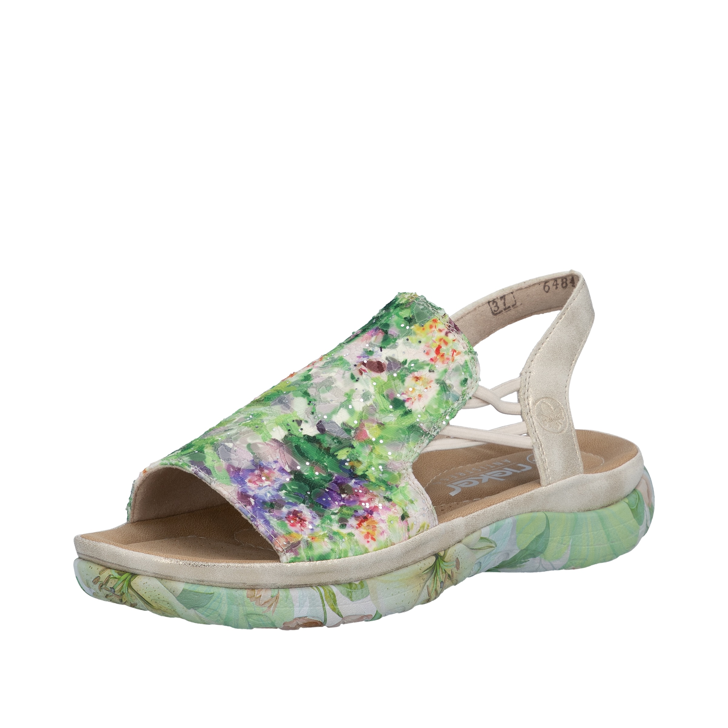 Sandales Rieker en vert : devant