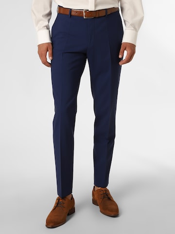 Coupe slim Pantalon à plis 'H-Genius' BOSS Black en bleu : devant