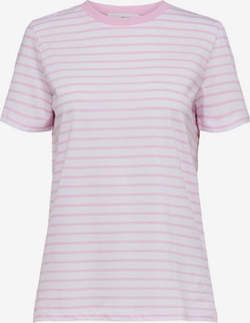 T-shirt SELECTED FEMME en rose : devant