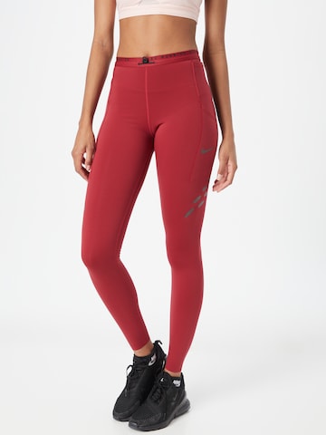 NIKESkinny Sportske hlače 'DIVISION' - crvena boja: prednji dio