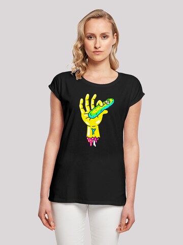 F4NT4STIC T-Shirt 'Rick and Morty Pickle Hand' in Schwarz: Vorderseite