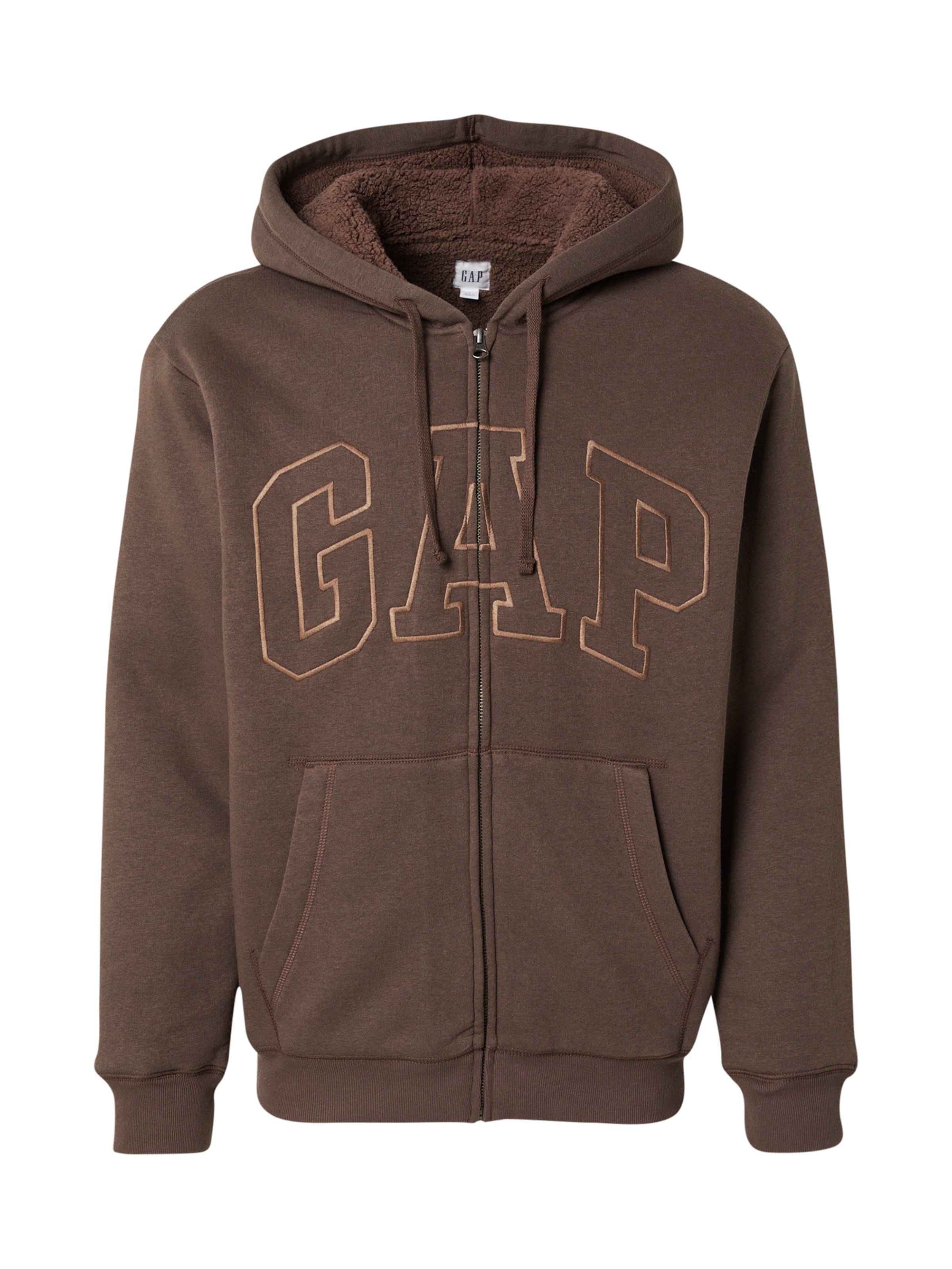 GAP Zip-Up Hoodie in Brown, Light Brown ABOUT YOU