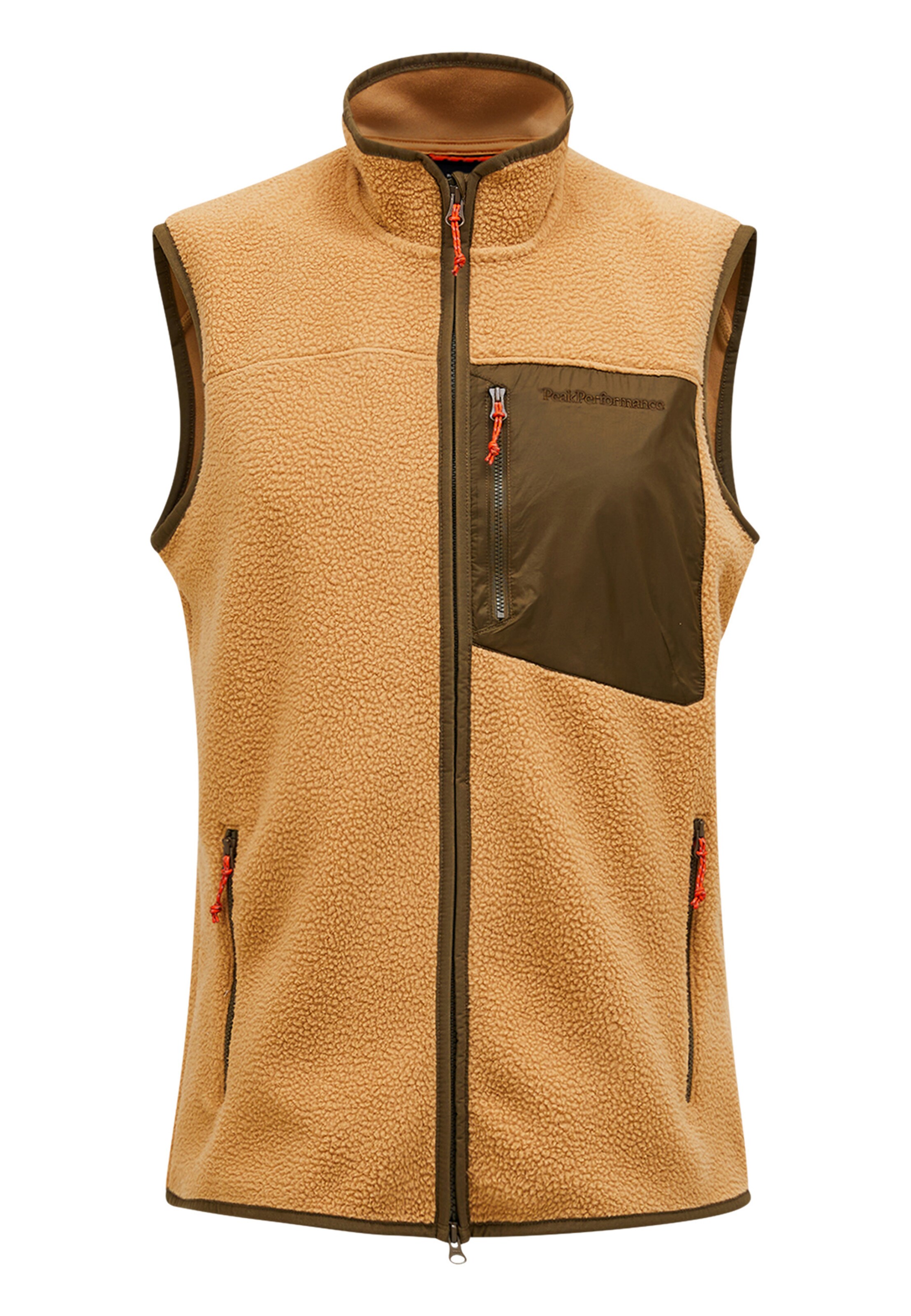 Gilet PEAK PERFORMANCE en marron : devant