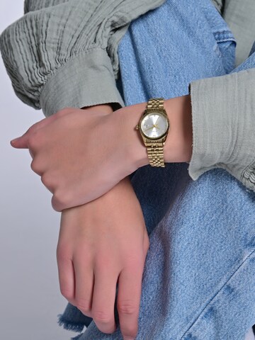 Just Watch Analog Watch 'Mineralglas' in Gold: front
