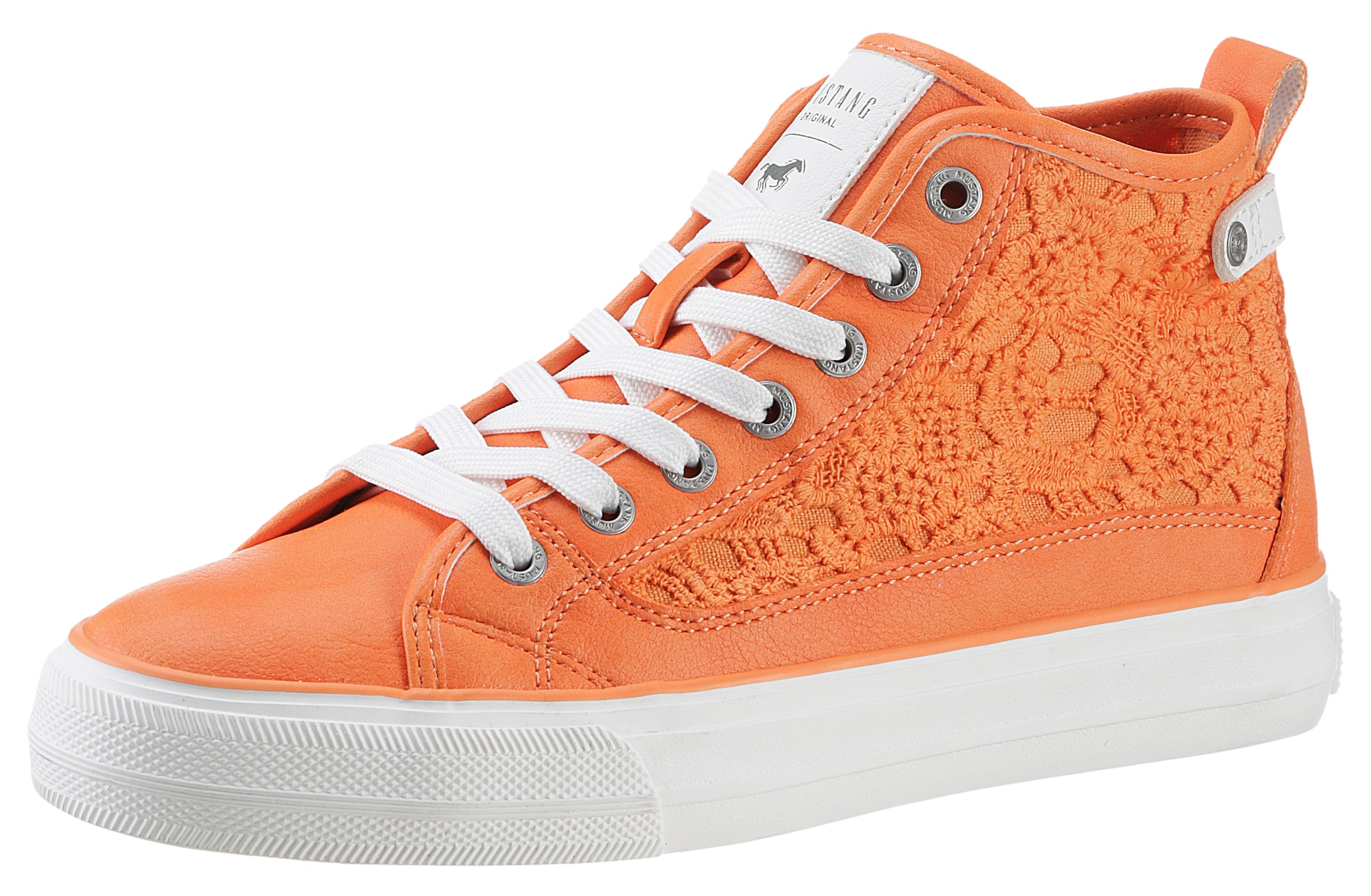 MUSTANG High-Top Sneakers in Orange: front