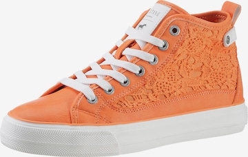 MUSTANG High-Top Sneakers in Orange: front