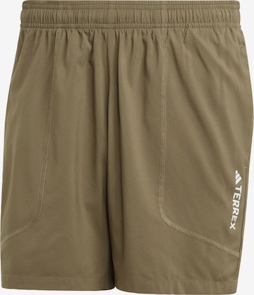 ADIDAS TERREX Regular Outdoor Pants 'Multi' in Green: front