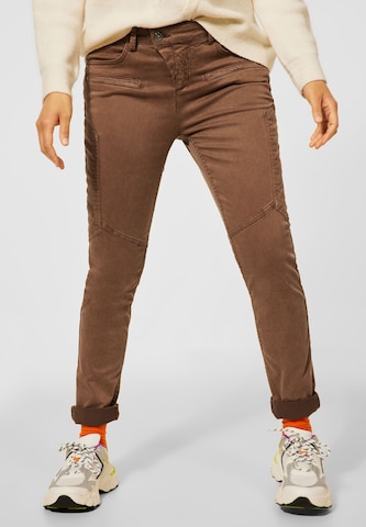 STREET ONE Slim fit Pants 'York' in Brown: front