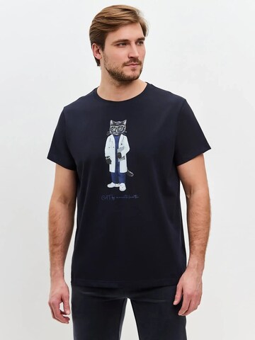 Cat e Lolette Shirt 'Doctor Cat' in Blue: front