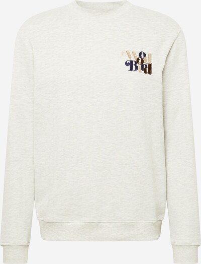Woodbird Sweater majica 'Wirl' u sivkasto bež / mornarsko plava / tamno smeđa / bijela melange, Pregled proizvoda