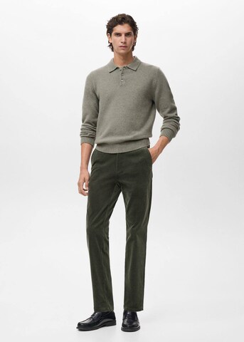 MANGO MAN Slim fit Pants 'Berdam' in Green