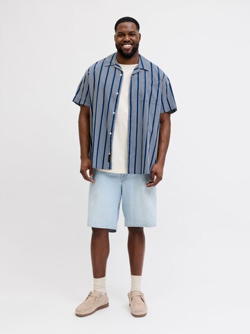 Jack & Jones Plus Regular fit Button Up Shirt in Blue