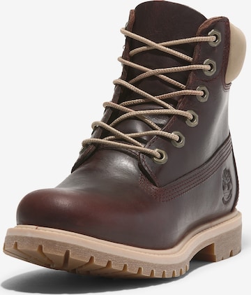Ghete cu șireturi de la TIMBERLAND pe roșu: față